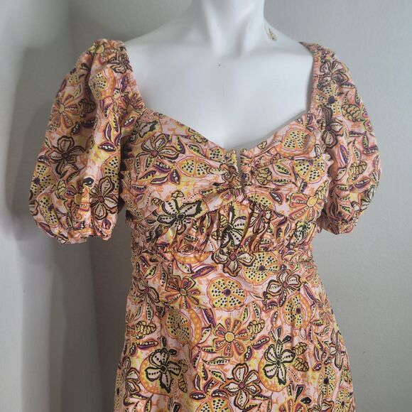 Sam Edelman Medium dress Erica mini flower pockets crepe smocked - Picture 5 of 16